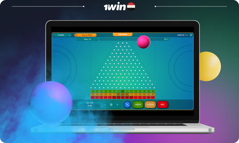 تجذب لعبة 1win Plinko، بآلياتها البسيطة، محبي الفوز السريع في مصر
